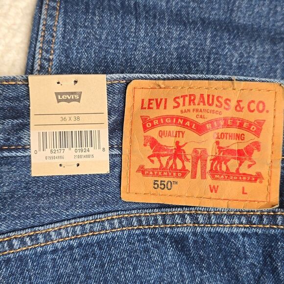 1489 NWT 550 Relaxed Fit Men's Jeans Dark Stonewash - Non Stretch 36x38 - Picture 5 of 6